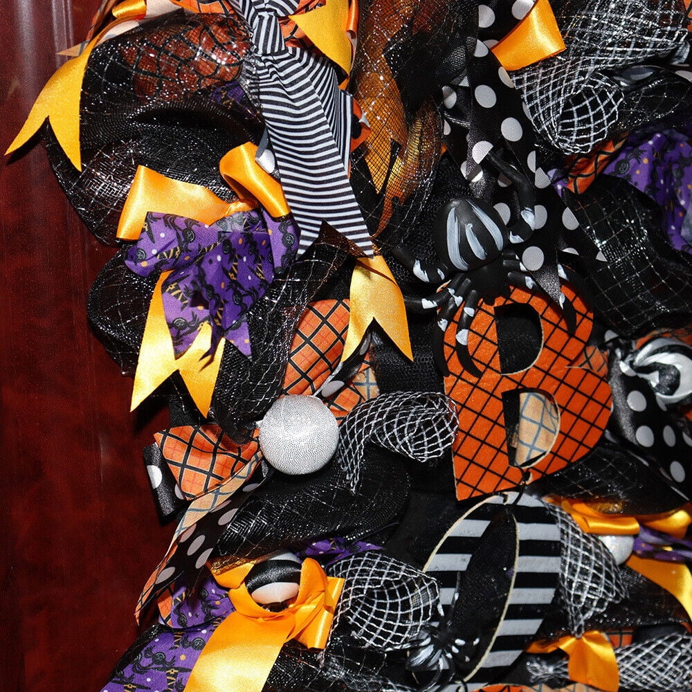 YouLoveIt Boo Halloween Wreath Halloween Pumpkin Wreath for Front Door Halloween Wreath Hanging Welcome Wreath Sign Halloween Decorations Front Door Halloween Party Hanging