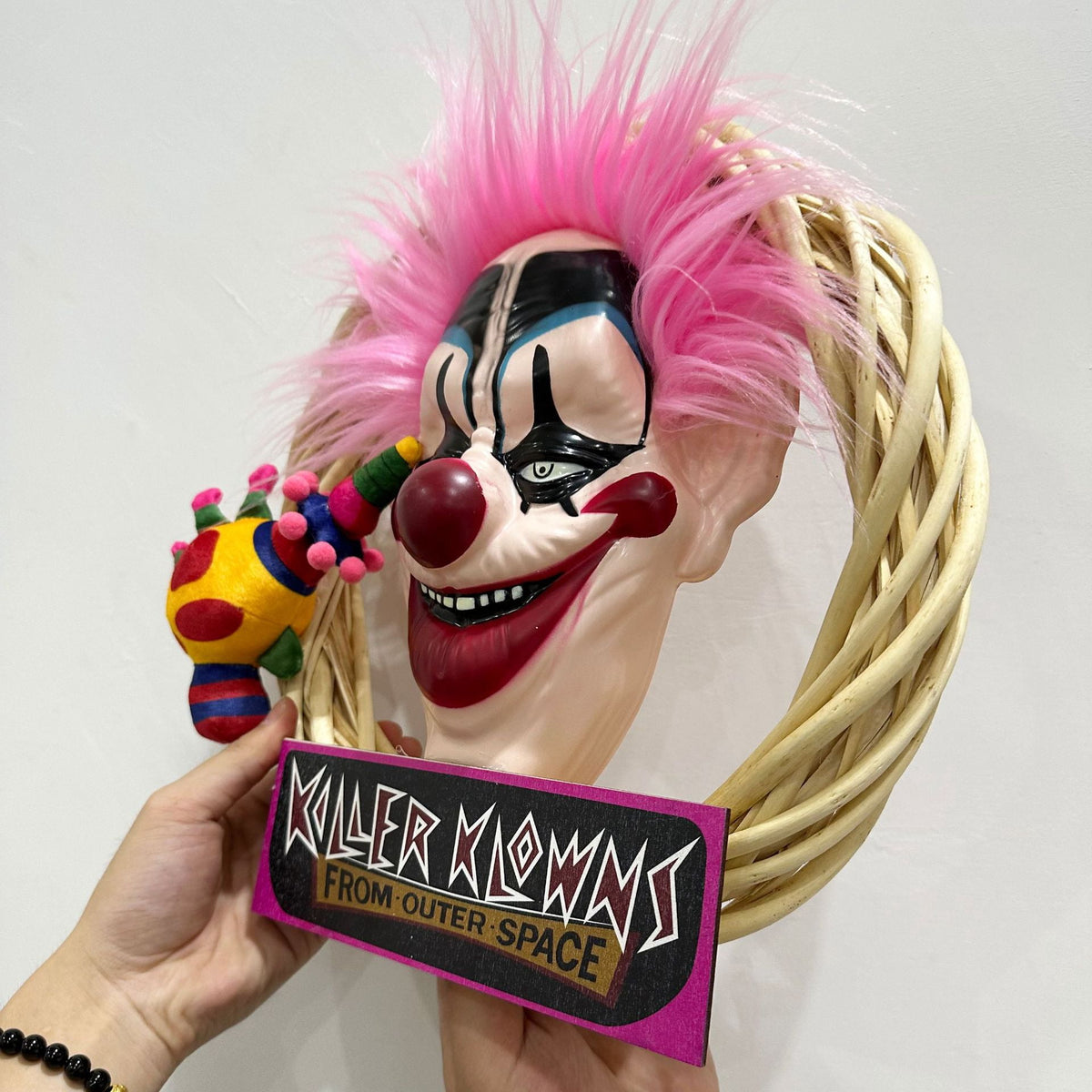 Halloween Clown Wreaths Decorative Door Halloween Wreath Hanging Pende Party Decoration Props 3D Glowing Wreath