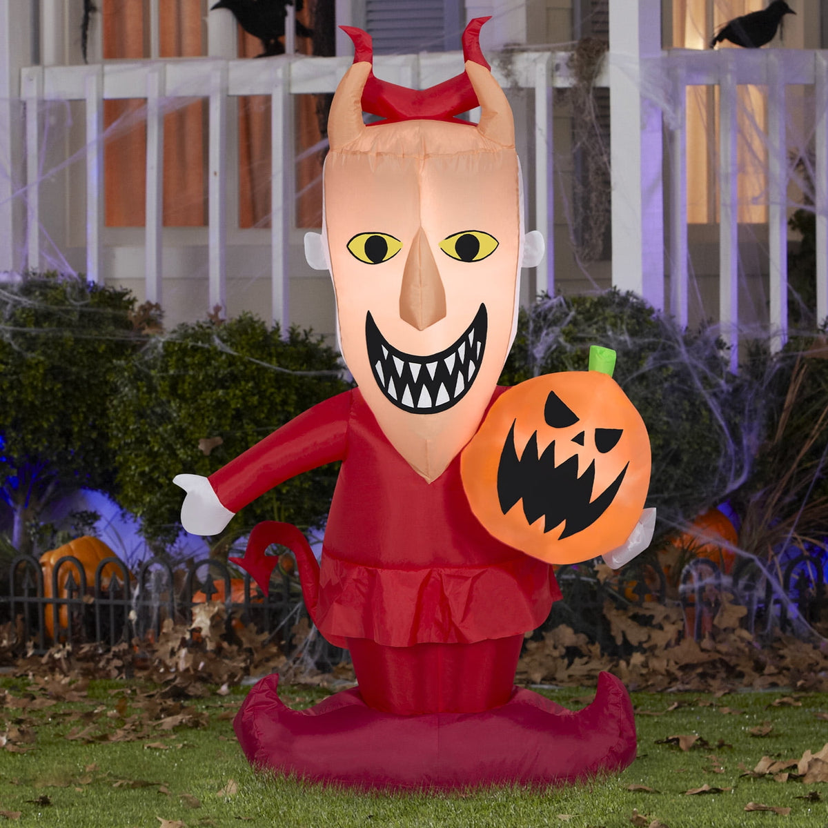 Gemmy Halloween Inflatable Lock with Jack O' Lantern, 4 ft Tall, Multi