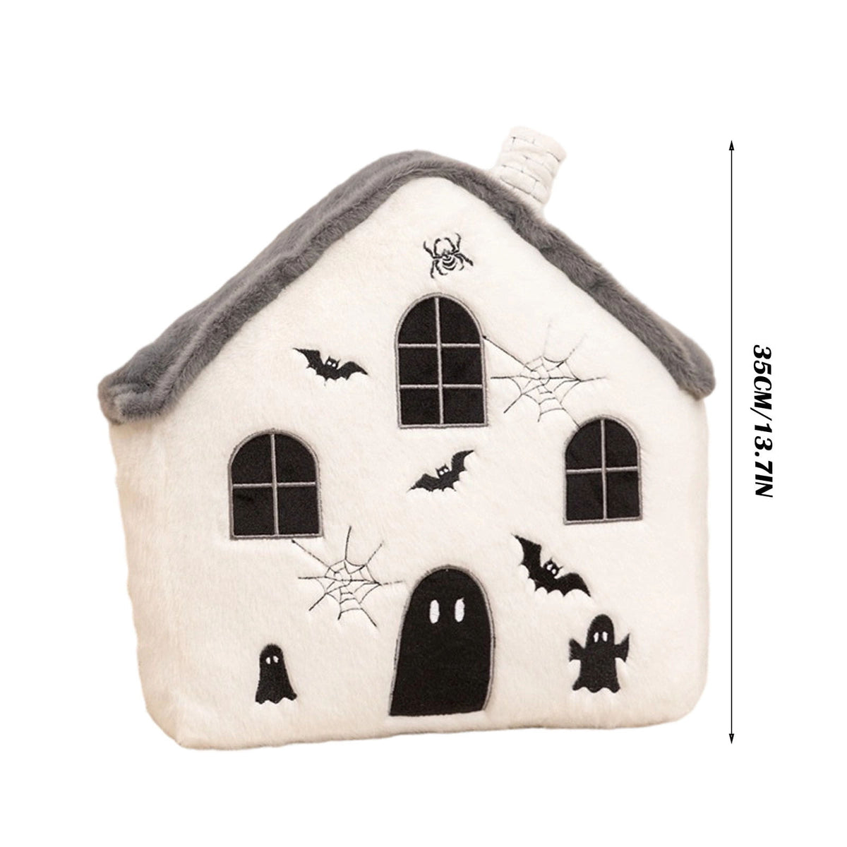 Cute Reading Ghost Plush Throw Pillow, Halloween Book & Pumpkin Bucket Ghost Stuffed Cushion, Spooky Season Decorative Pillow, for Sofa, Bedroom, Party Decor