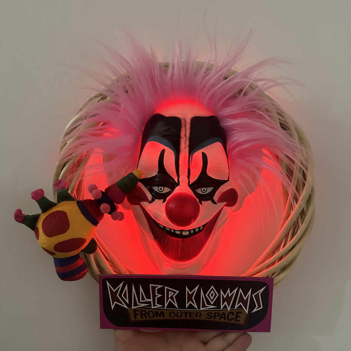 Halloween Clown Wreaths Decorative Door Halloween Wreath Hanging Pende Party Decoration Props 3D Glowing Wreath