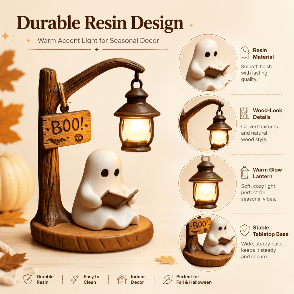 Diceymbol 11.81 Inch Halloween Ghost Night Light, Witch Hat Ghost Lamp with Jack O Lantern, Halloween Decorations Indoor for Table Mantel Party Decor