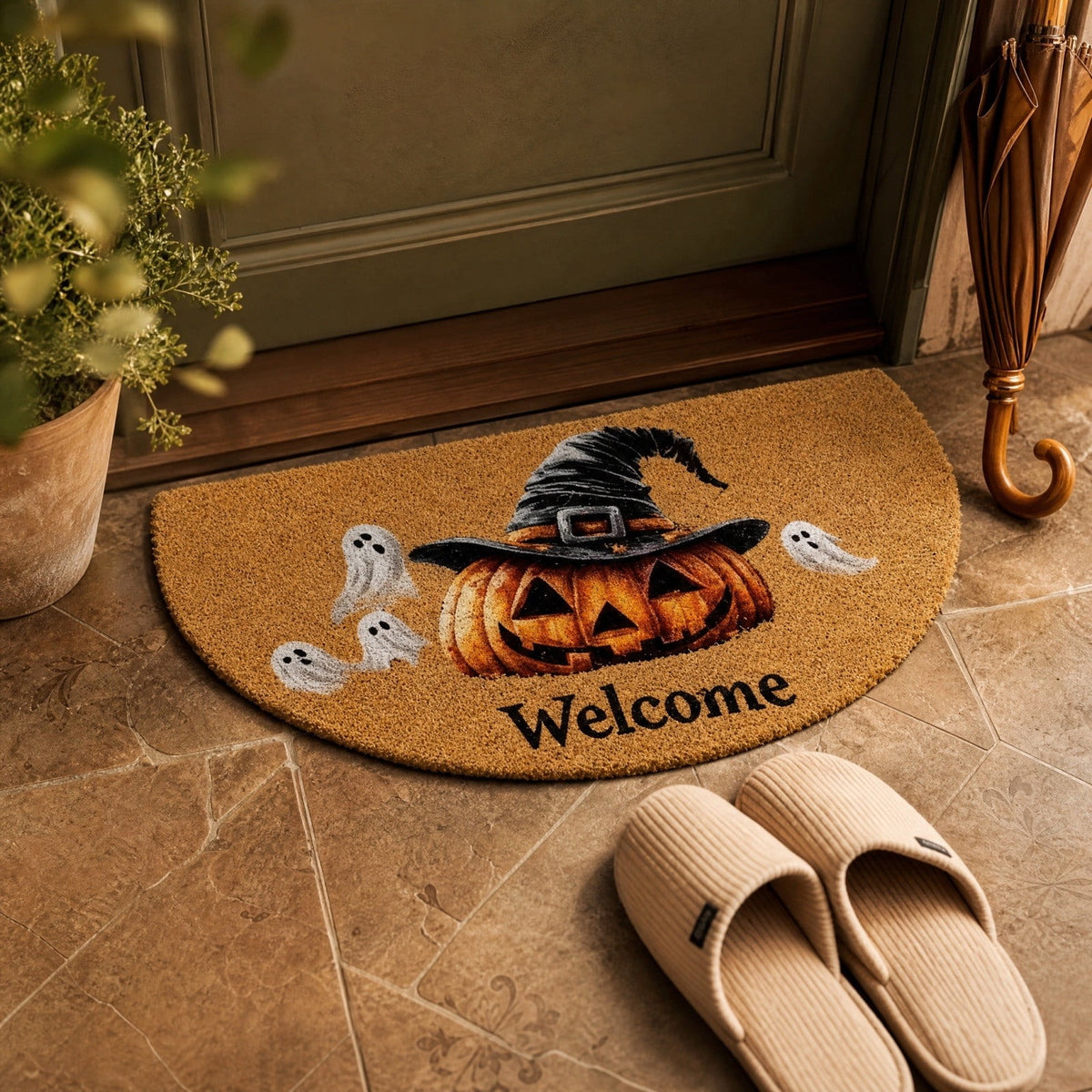 Halloween Door Mat Classic Print Skidproof Mat 15.75x23.62in Polyester Skidproof & Dirt Trapping for Front Door Porch Entryway by MPOISVA