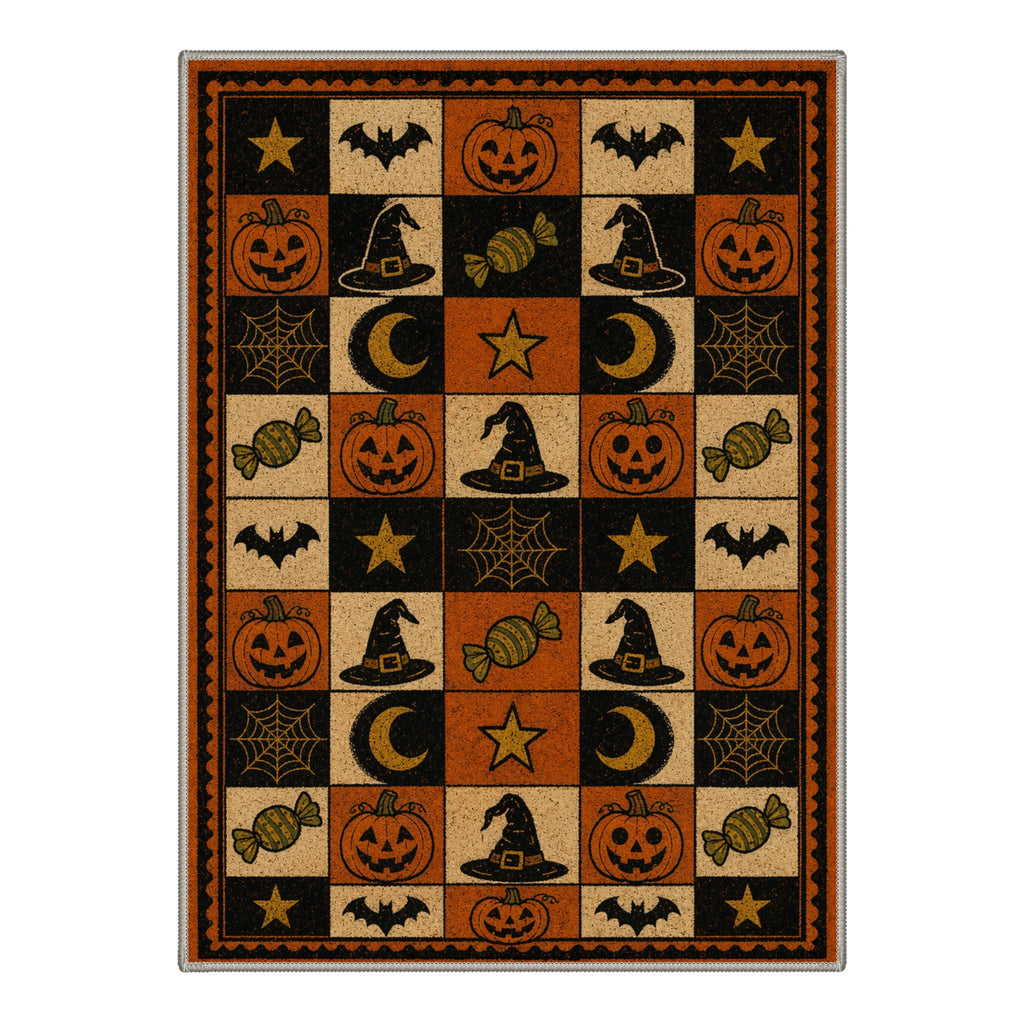 GENIMO 2'x3' Halloween Doormat, Washable Non Slip Soft Gothic Castle Outdoor Door Mat for Front Door Covered Porch Patio Entryway, Antique Gold