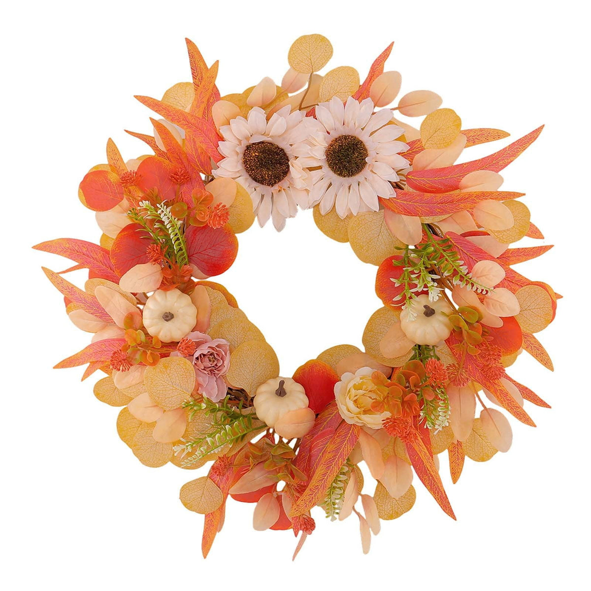 Rijanmt Decorative Plastic Easter Day Wreath, Multicolor