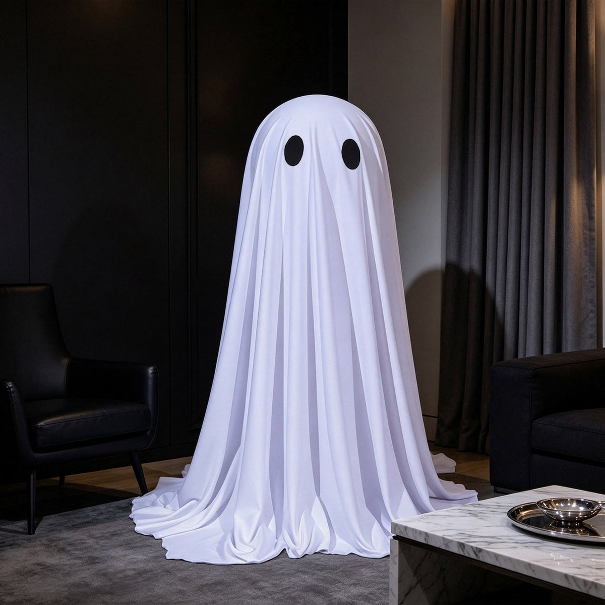 Aurorax Early Halloween Decorations Outdoor,Ghost Halloween Decoration 2 ft Realistic Waterproof Ghost Decor for Front Porch Yards Gardens Lawn Black