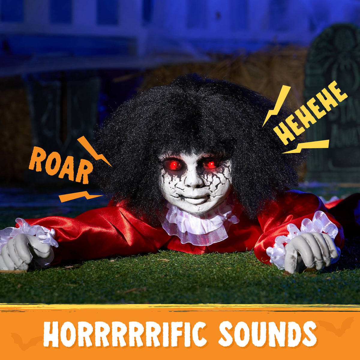 Joyfy Halloween Groundbreaker Halloween Decorations Zombie with Sound and Flashing Eyes,Outdoor Scary Halloween Yard Decorations,Haunted House Decorations