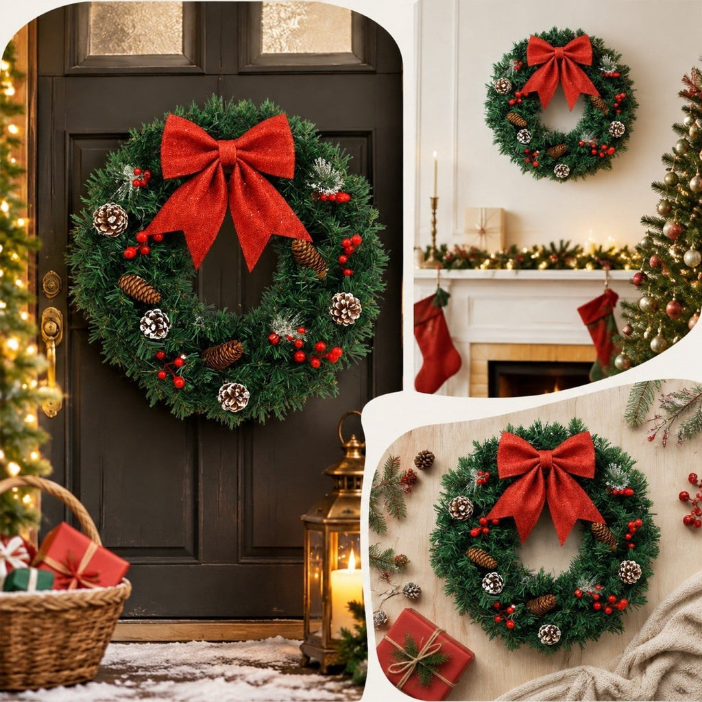 Nkmbld 4th of July Wreaths for Front Door, Independence Day Wreath Red White Blue Flower Wreath for Independence Day Memorial Day Flag Day Decor