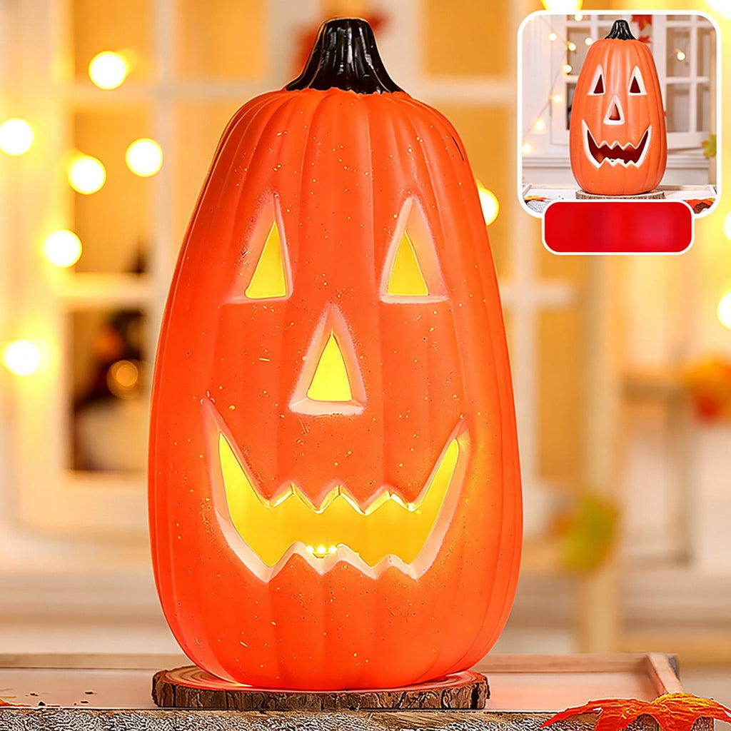 Dademeo Halloween Light Up Pumpkin Decor, Unique Tall LED Glowing Jack O Lantern, Waterproof Ornament for Yard Garden Porch Party