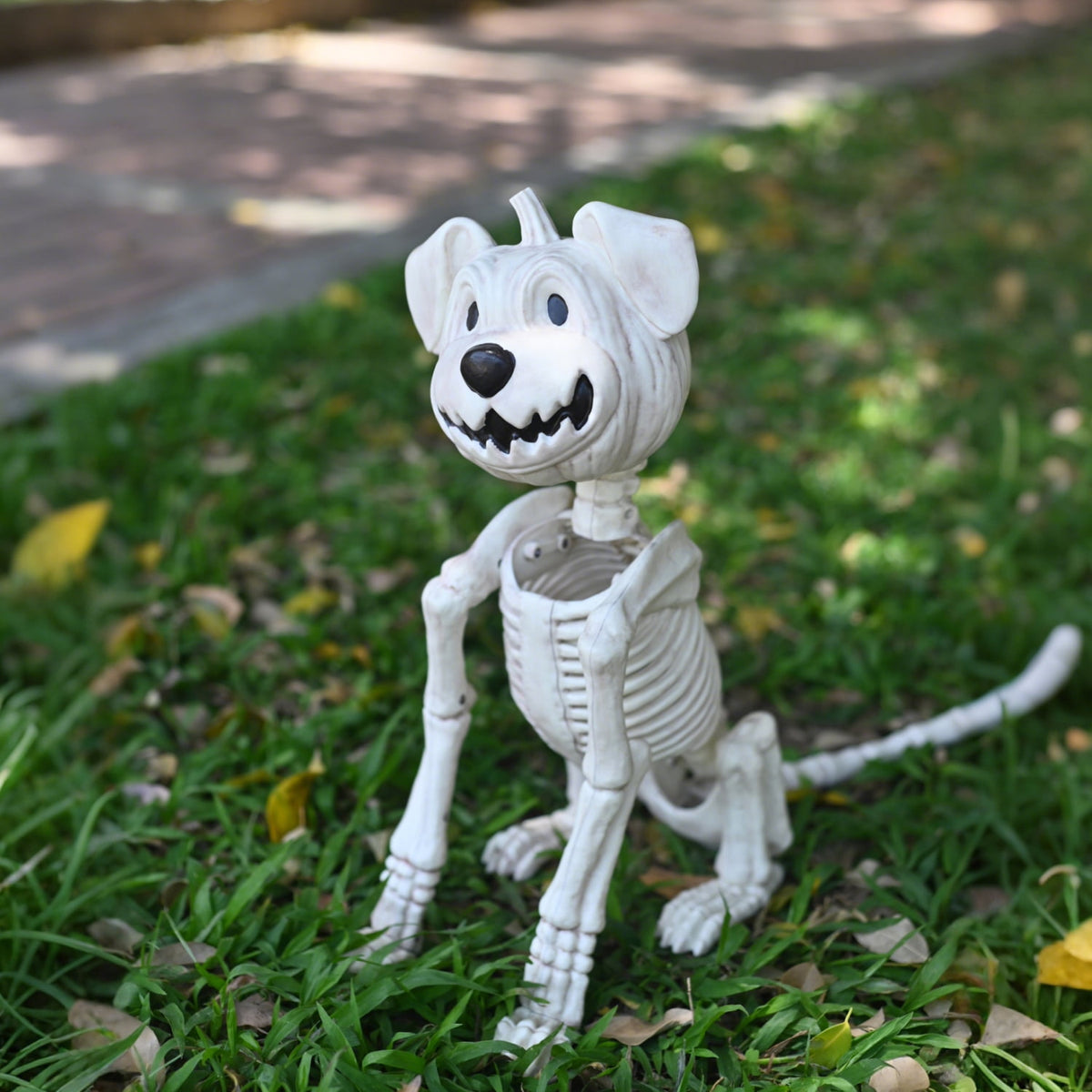 Seasons Crazy Bonez Pumpkin Dog Skeleton for Halloween Decor