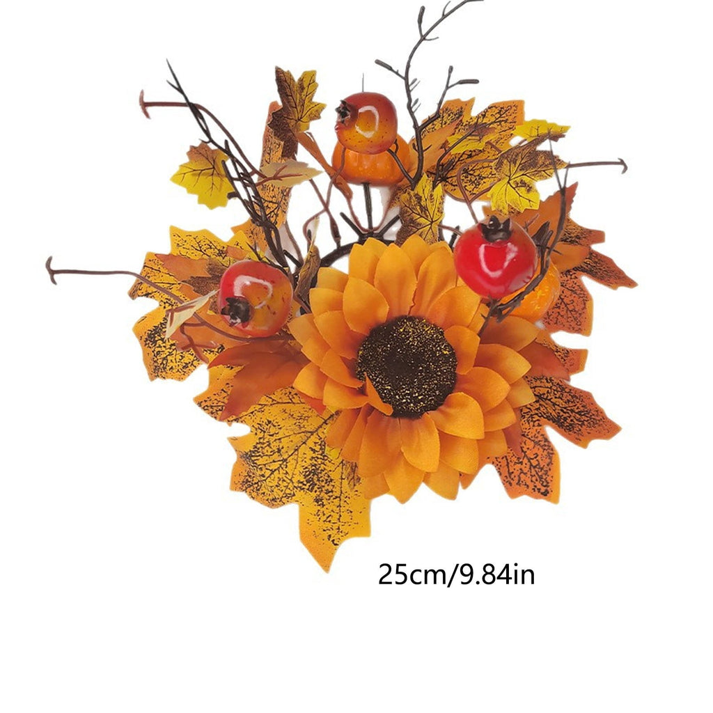 Small Fall Gradient Wreath for Front Door, Multicolor Artificial Autumn Wreaths Thanksgiving Decor for Home, Fall Halloween Decorations, Outdoor Indoor Farmhouse Wall Decor Year Round, E