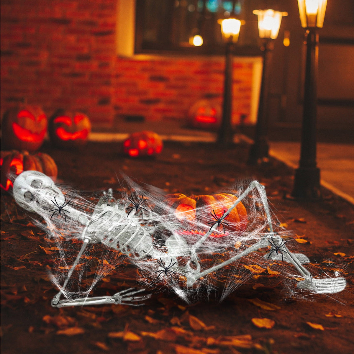 Realistic White Plastic Half Torso Skeleton Tabletop Prop, Detailed Human Half Skeleton Halloween Desktop Decor, Weatherproof Indoor Outdoor Reusable Spooky Party Ornament