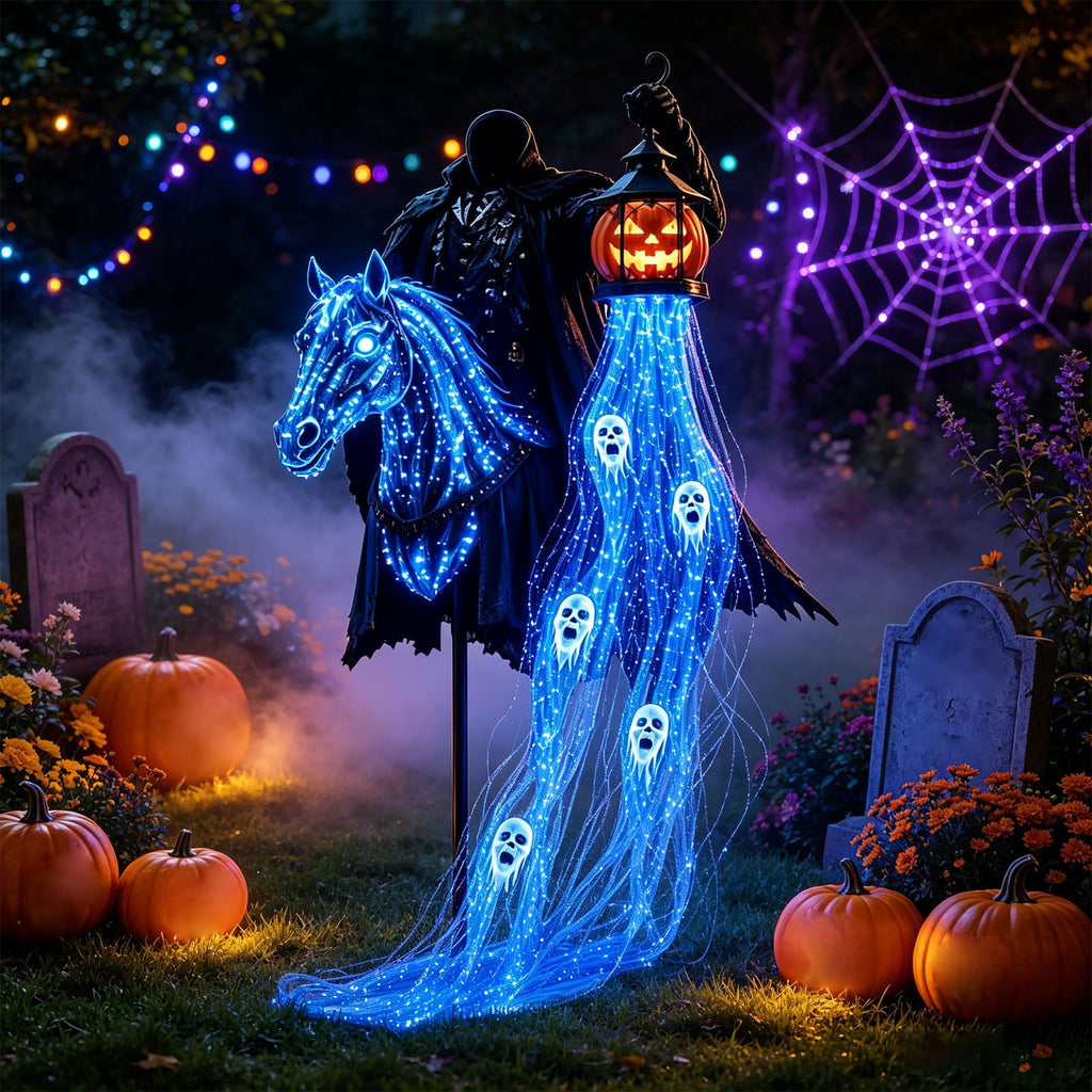 Solar Halloween Metal Moon Black Cat Garden Stake with LED Pumpkin Lantern, Light Up Star Bat Yard Decor Stake, Spooky Outdoor Lawn Pathway Halloween Decoration