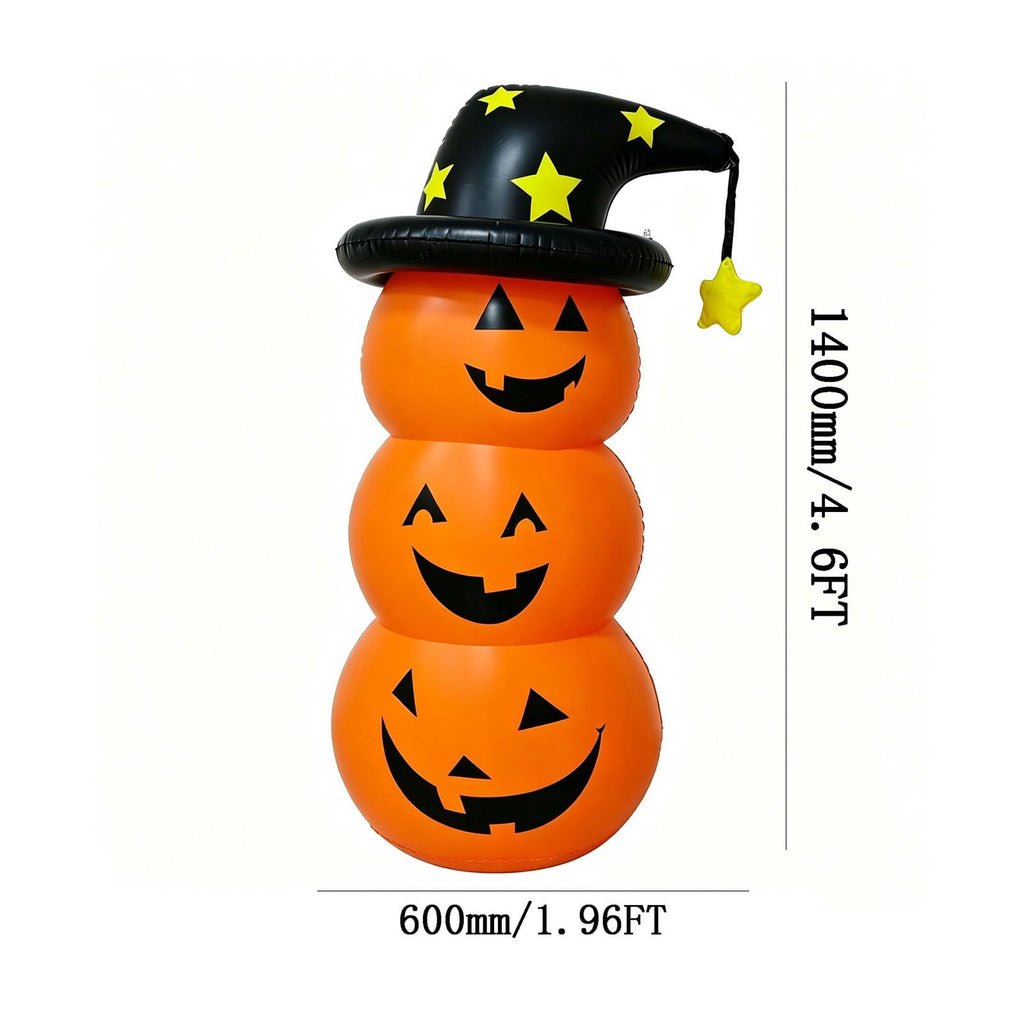 Halloween Decoration Indoor Outdoor Clearance Under $5.00! Thanksgiving Fall Decorations for Home, 4.6-Foot High Halloween Inflatable Pumpkin Ghost Outdoor Courtyard Party Luminous Air Model Scene