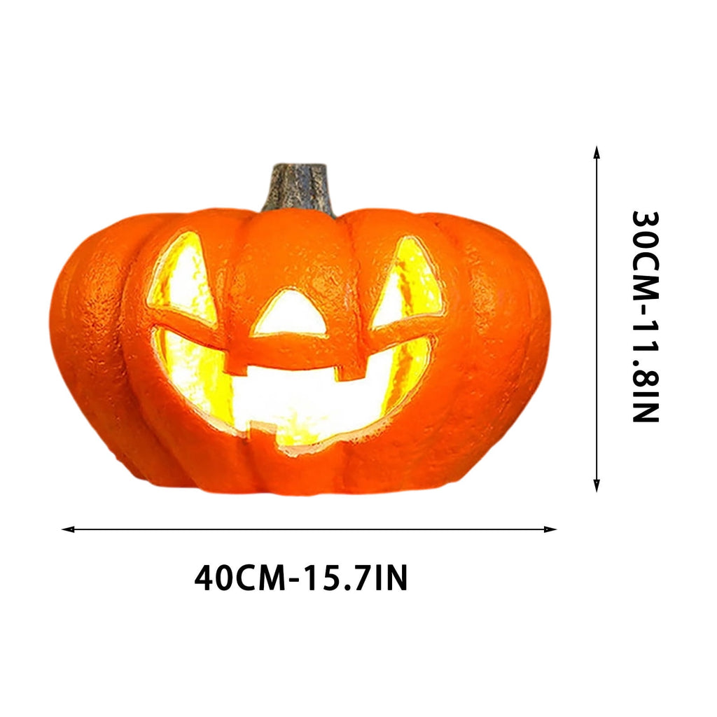 LEFXSMR Pumpkin Light, Glowing Large Plastic Pumpkin Decor with Led Lights, Waterproof Halloween Light for Yard Garden Outdoor Indoor Decor