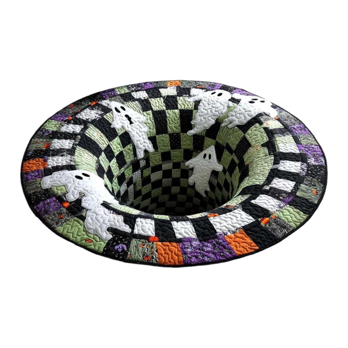 Win s Way 3D Illusion Round Halloween Rug Optical Illusion Doormat Non- Washable Entryway Decor Spooky Fall Front Door Mat for Party Decoration Available in 15.8/23.6/31.5 Inch