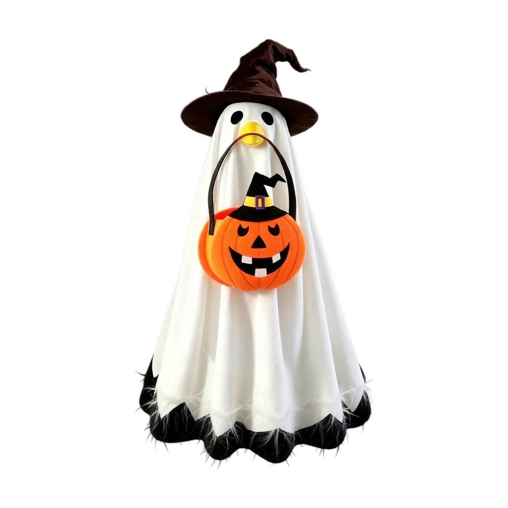 Halloween Garden Porch Decor, Porch Goose Outfits Halloween, 23 Inch Porch Goose Outfits, Witch Dress and Hat Set, Fits 23X11X26 Inch Standing Plush Goose for Front Porch Lawn