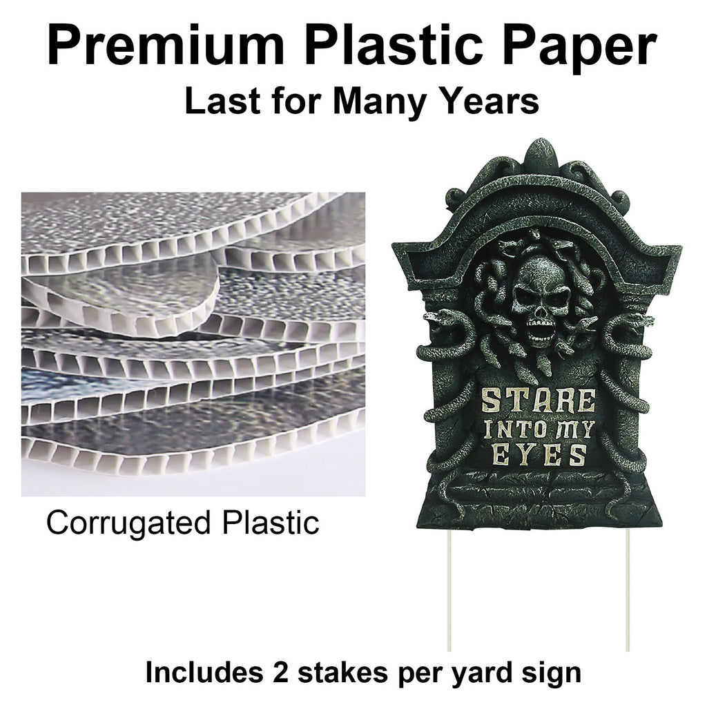 Gamexcel Halloween Gravestone Yard Signs, 10 Pack Tombstone Decorations with Stakes for Lawn, Garden and Haunted House