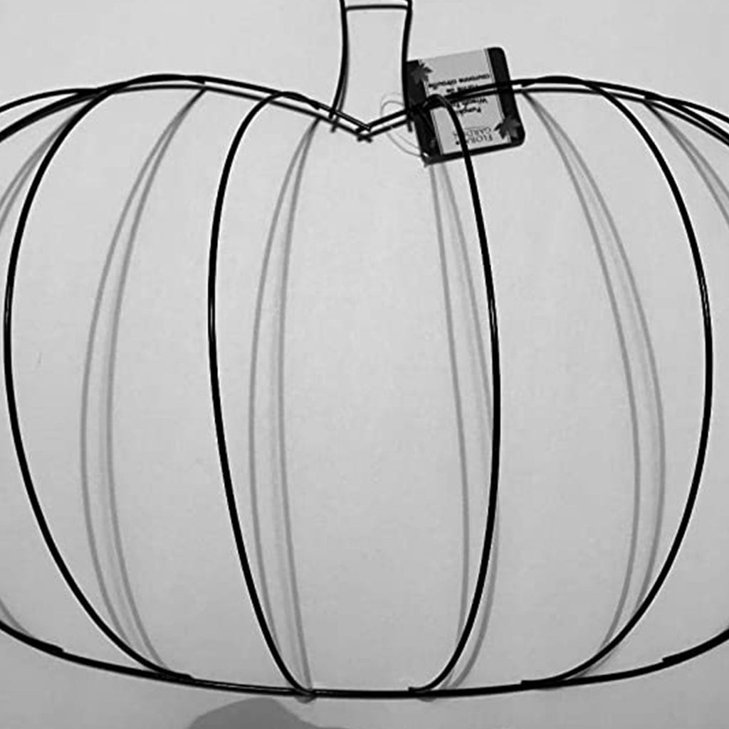 YAZHPA 1pc Autumn Pumpkin 3D Shaped Metal Wreath Form, Thanksgiving Wire Floral Frame Halloween Pumpkin Wreath Indoor Outdoor Garden Porch Kitchen DIY Craft Decorations