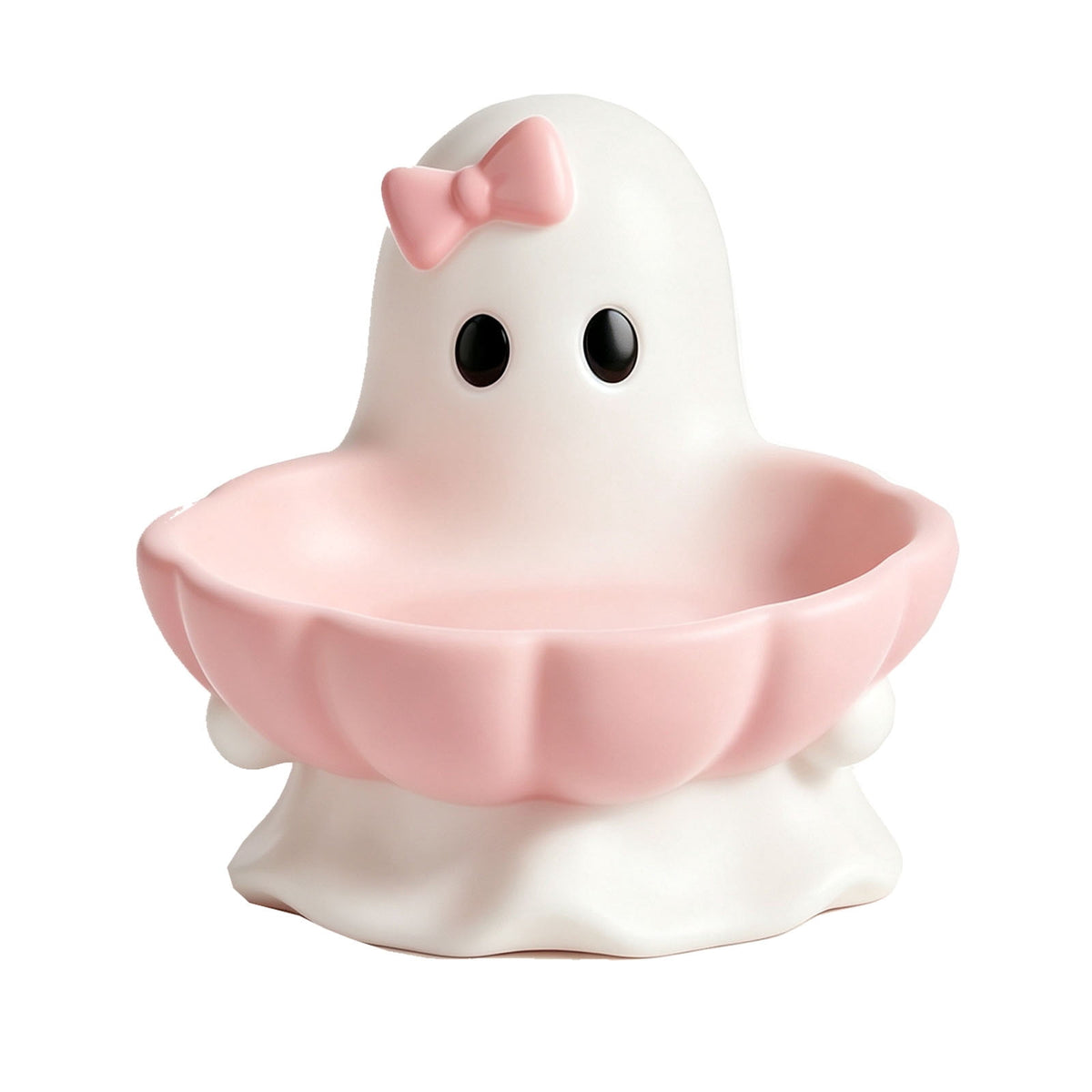 Halloween Decoration Ghost Figurine 11in Resin Ghost Statues with Pumpkin Candy Bowl for Outdoor Indoor Front Door, Porch Yard Lawn Party Decor