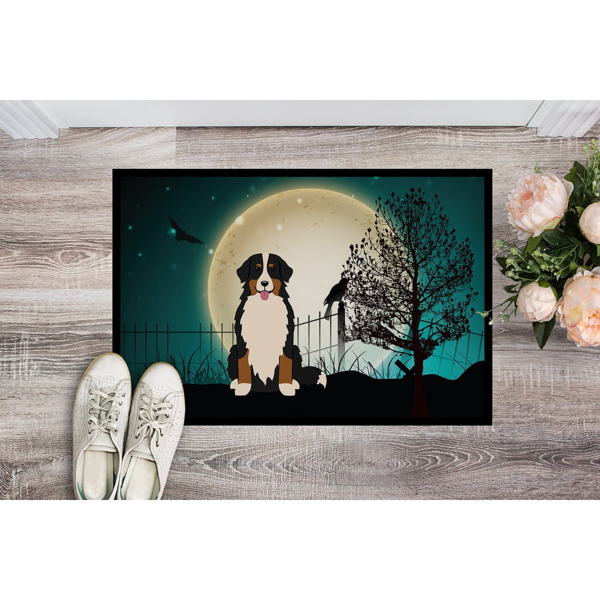Carolines Treasures BB2226MAT Halloween Scary Bernese Mountain Dog Indoor or Outdoor Mat, 18 x 0.25 x 27 in.