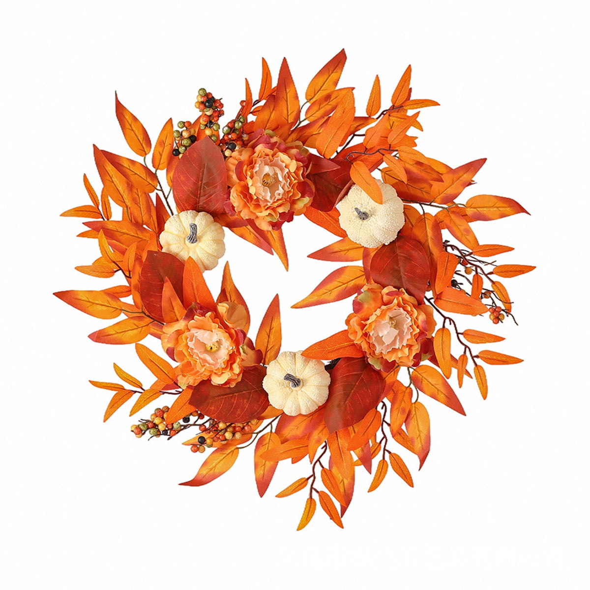YIMWNYI Fall Door Hanger Thanksgiving Pumpkin Maple Leaf Decor – Halloween Wall Hanging, Autumn Harvest Decoration, Seasonal Front Door Wreath Alternative