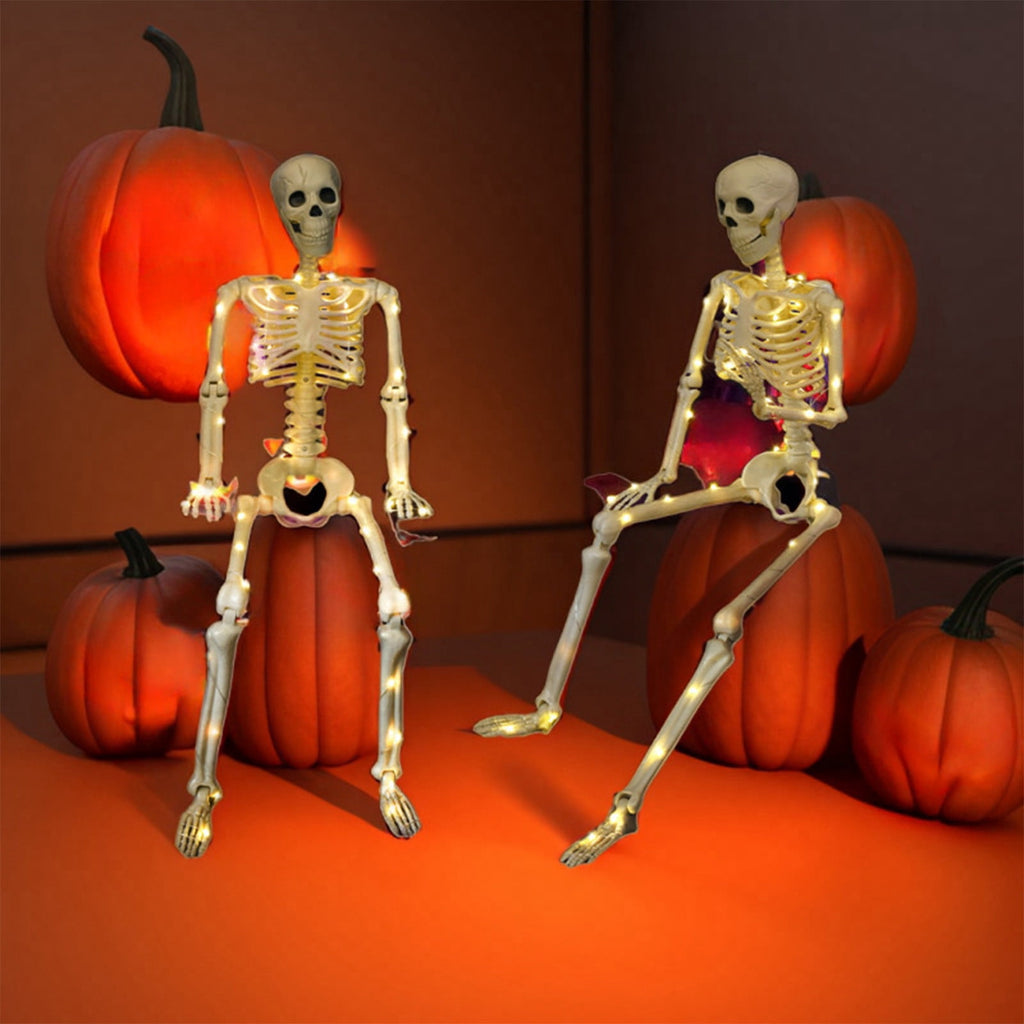 Fankiway Halloween Movable Skeleton Human Model Skull Full Body Mini Figure Toy , Decorations Skull Full Body Realistic Faux Human Skeleton Skull Decor