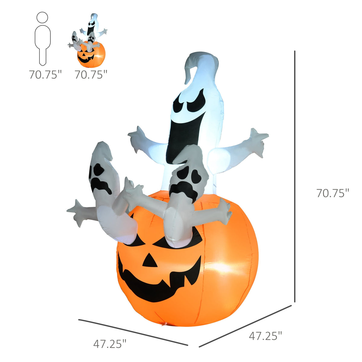 6ft Halloween Inflatable Reaper Motorcycle Outdoor Yard Decorations