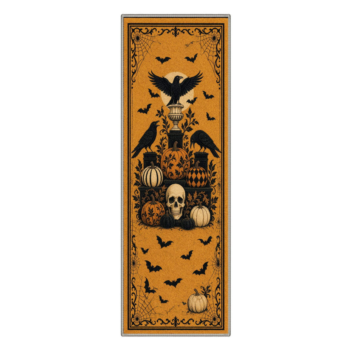 GENIMO 2'x3' Halloween Doormat, Washable Non Slip Soft Farmhouse Pumpkin Outdoor Door Mat for Front Door Covered Porch Patio Entryway, Smoky Amber