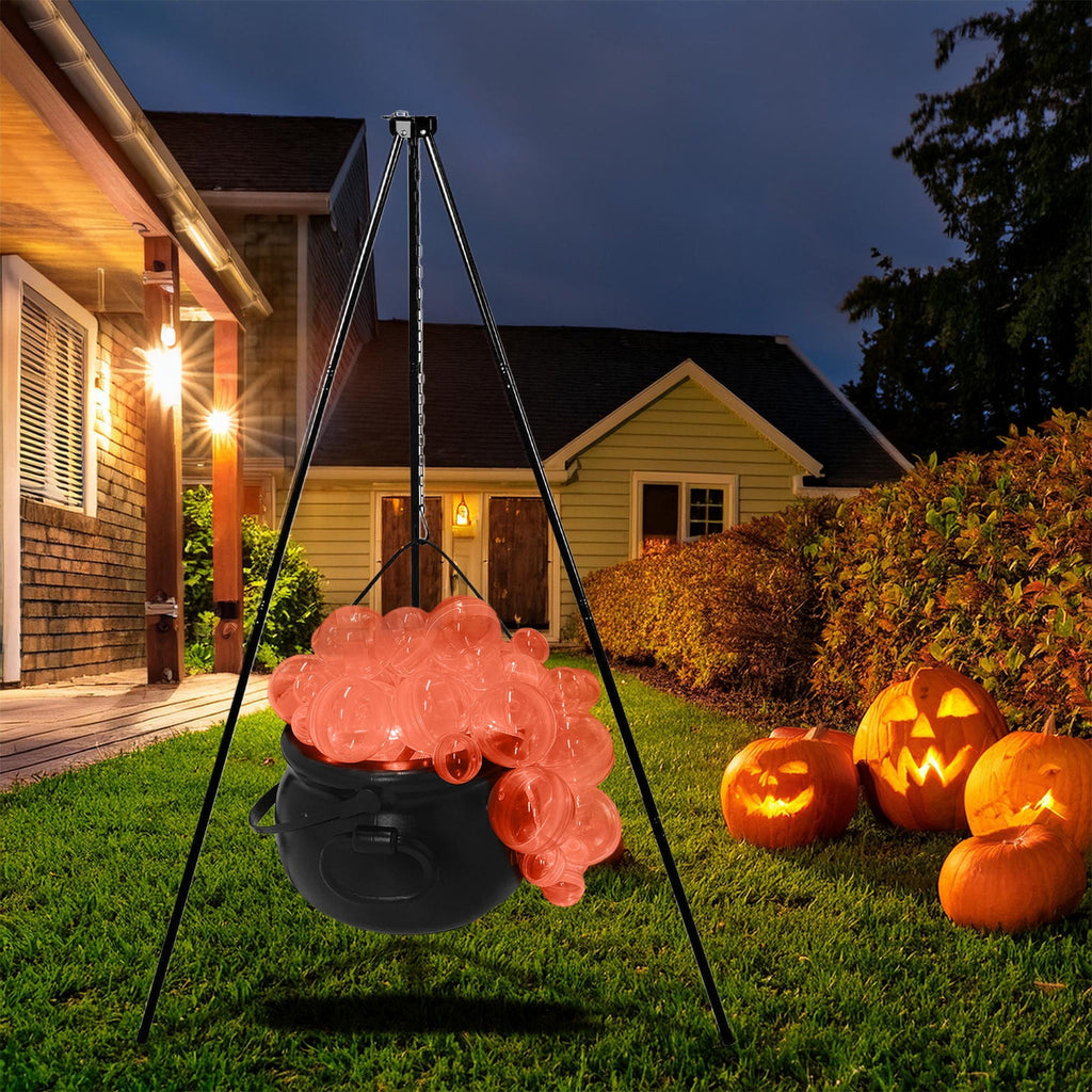 Muecwrye Halloween Decorations Outdoor, Halloween Clearance! Halloween Witches Cauldron on Tripod with Lights, DIY Bubbling Cauldron Set Decor for Home Porch Outside, Halloween Party Supplies