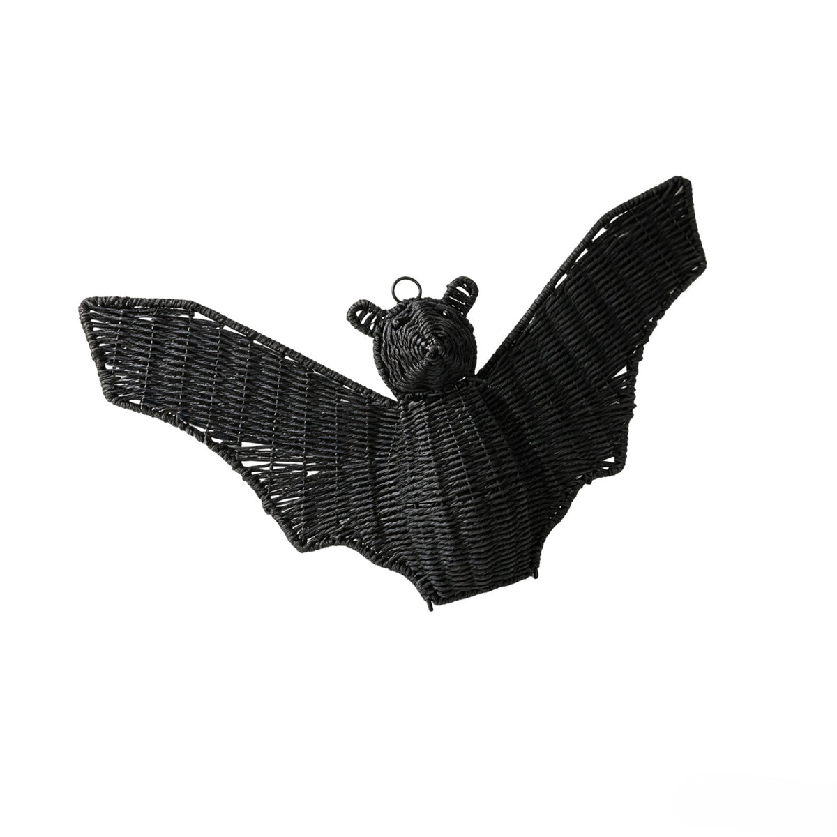 Black Rattan Wall Decoration, Halloween Wicker Bat Art, Indoor and Outdoor Festive Decor, Durable Plastic Material