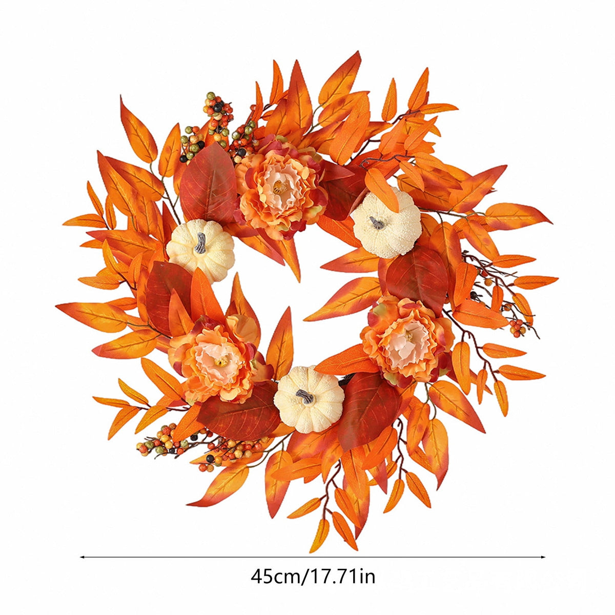 YIMWNYI Fall Door Hanger Thanksgiving Pumpkin Maple Leaf Decor – Halloween Wall Hanging, Autumn Harvest Decoration, Seasonal Front Door Wreath Alternative