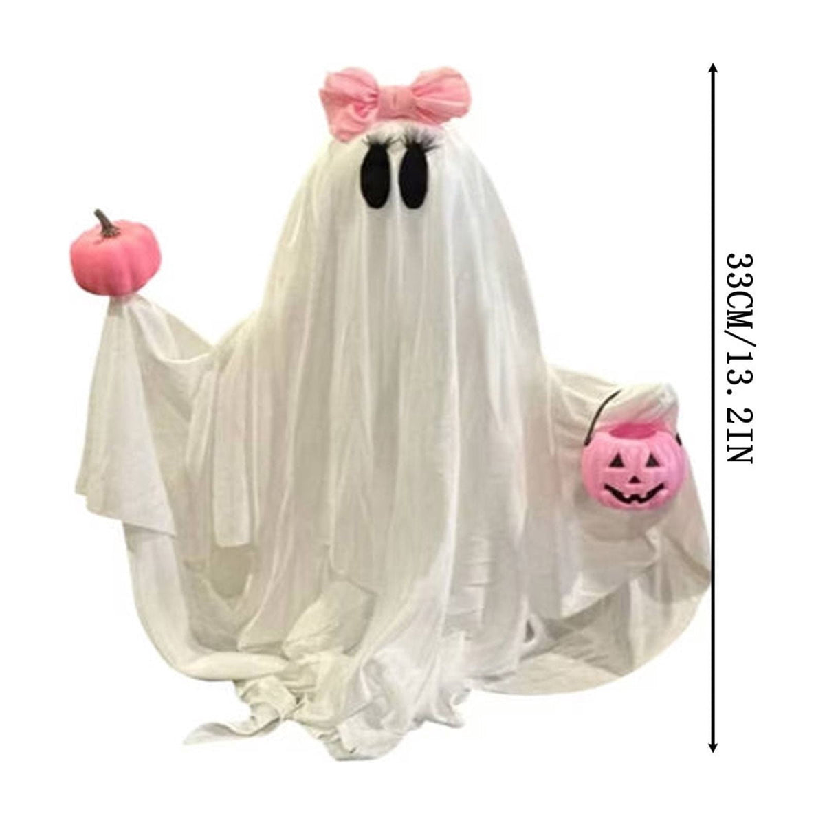AuroraX Halloween Ghost Decor Outdoor Halloween Decoration Courtyard Tabletop Desktop Haunted Halloween Decoration for Yard Garden Pink