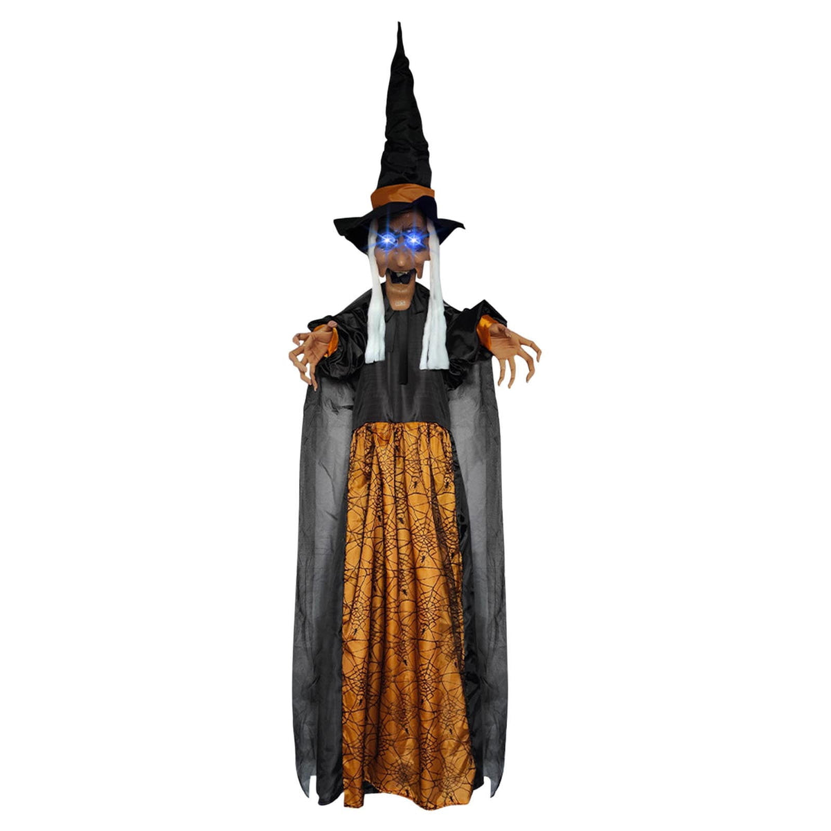 Halloween Animatronics Witch Clearance, Voice Activated Purple Escape Haunt Halloween House Décor & Fright Fest Prop, Life Size Animated Halloween Decoration Outdoor