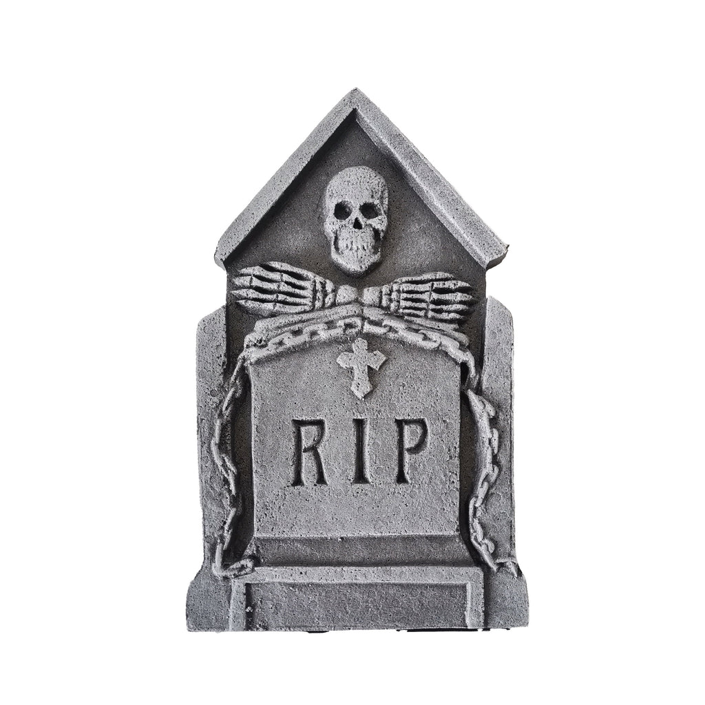 Tombstones Skulls Decoration Set, Gray, 6 Pieces, Halloween by Way To Celebrate