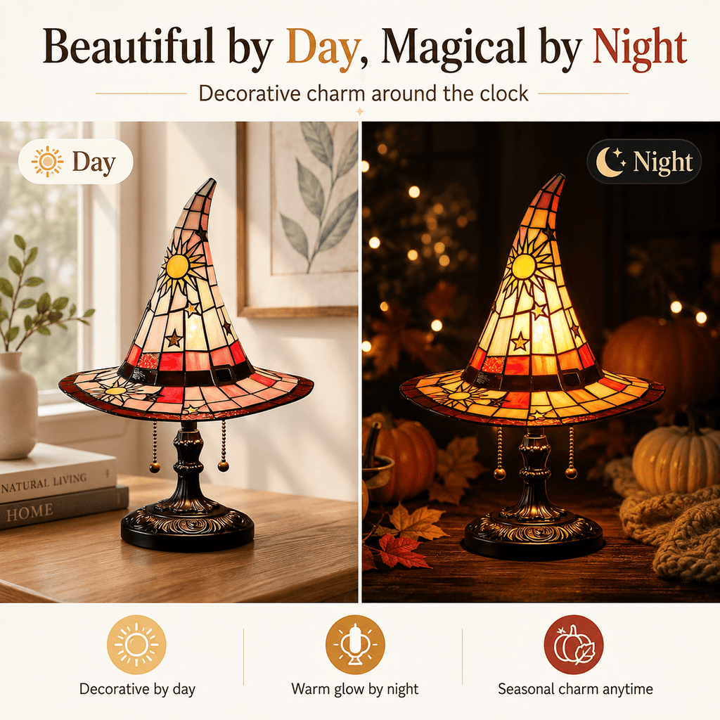 Diceymbol 11.81 Inch Halloween Ghost Night Light, Witch Hat Ghost Lamp with Jack O Lantern, Halloween Decorations Indoor for Table Mantel Party Decor
