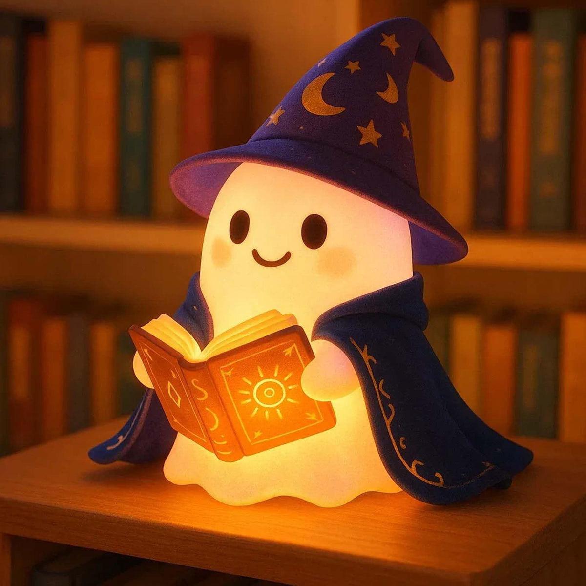 Halloween Ghost Night Light, Cute Ghost Playing The Guitar Lamp, Ghost Warm Lighted Figurine Lamps for Party Bedroom Study Room Home Dorm, Halloween Decor Indoor