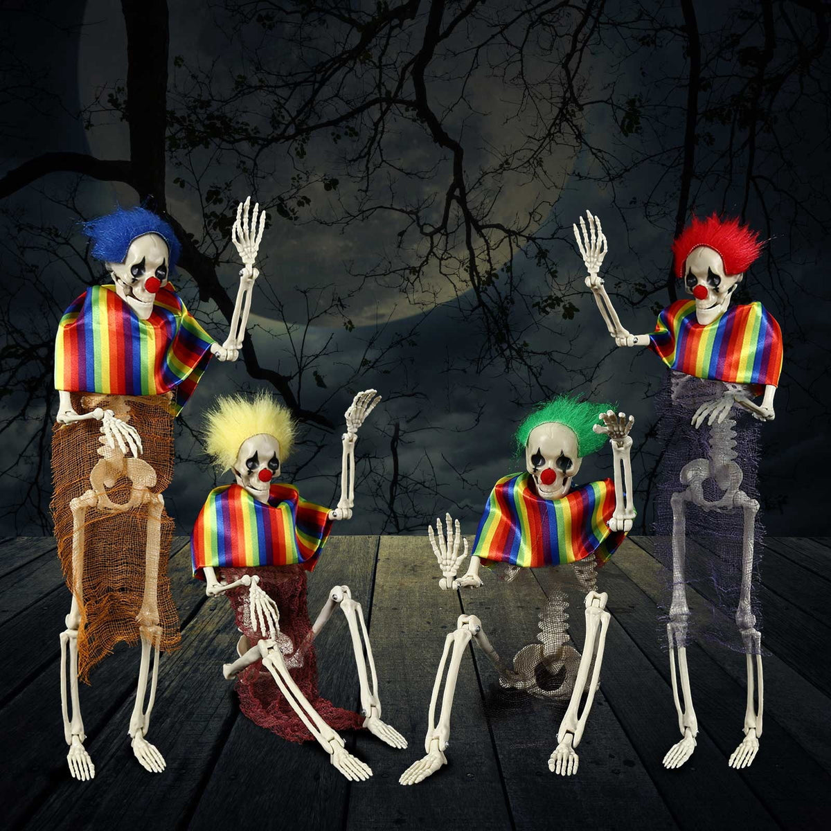 JHyouerji Life Size Posable Joint Plastic Human Skeleton Prop,Red Weatherproof Disassemble Spooky Decor for Yard Haunted House Halloween Party Scene Layout