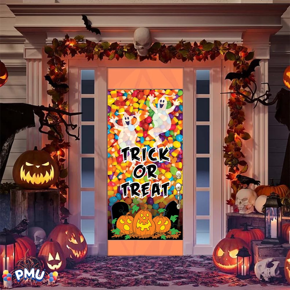 PMU Halloween Bathroom Door Cover, Halloween Decor, Door Decor