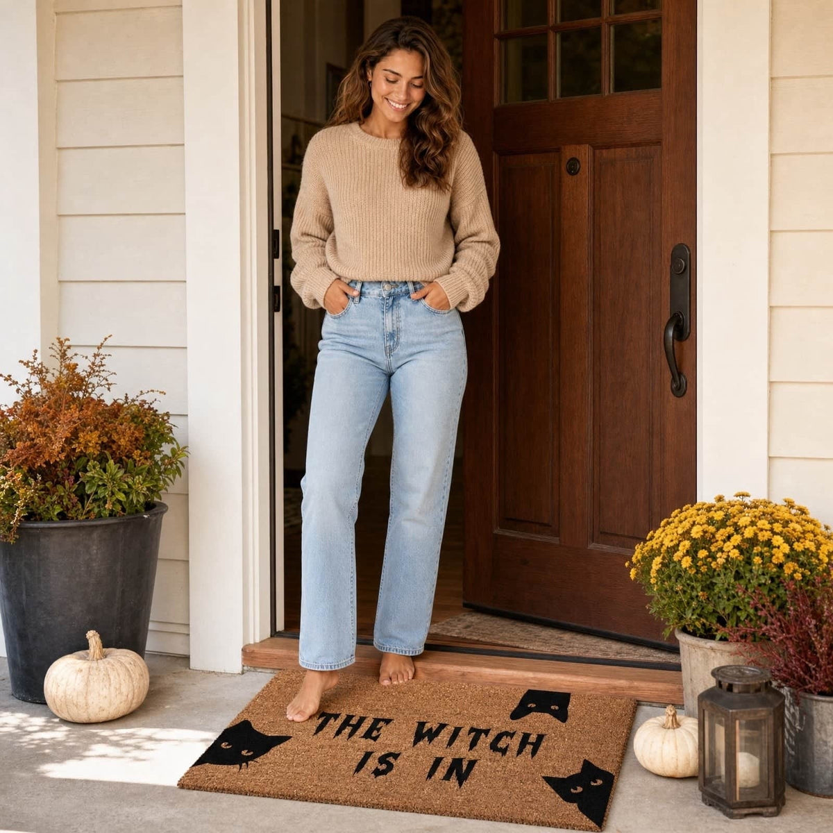 Halloween Door Mat Classic Print Skidproof Mat 15.75x23.62in Polyester Skidproof & Dirt Trapping for Front Door Porch Entryway by MPOISVA