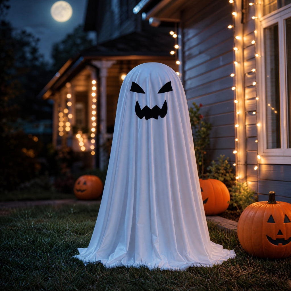 Aurorax Early Halloween Decorations Outdoor,Ghost Halloween Decoration 2 ft Realistic Waterproof Ghost Decor for Front Porch Yards Gardens Lawn Black