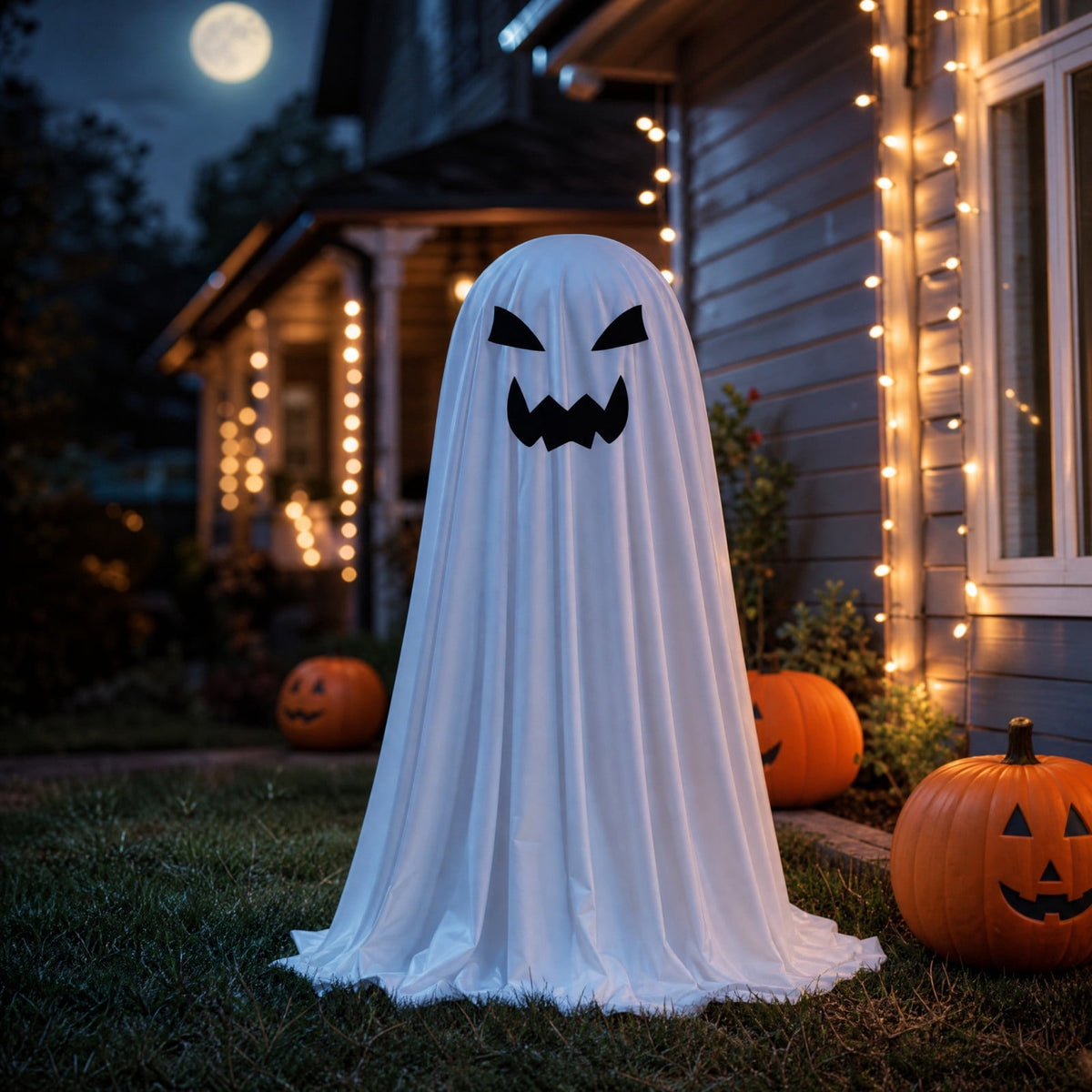 Aurorax Early Halloween Decorations Outdoor,Ghost Halloween Decoration 2 ft Realistic Waterproof Ghost Decor for Front Porch Yards Gardens Lawn Black