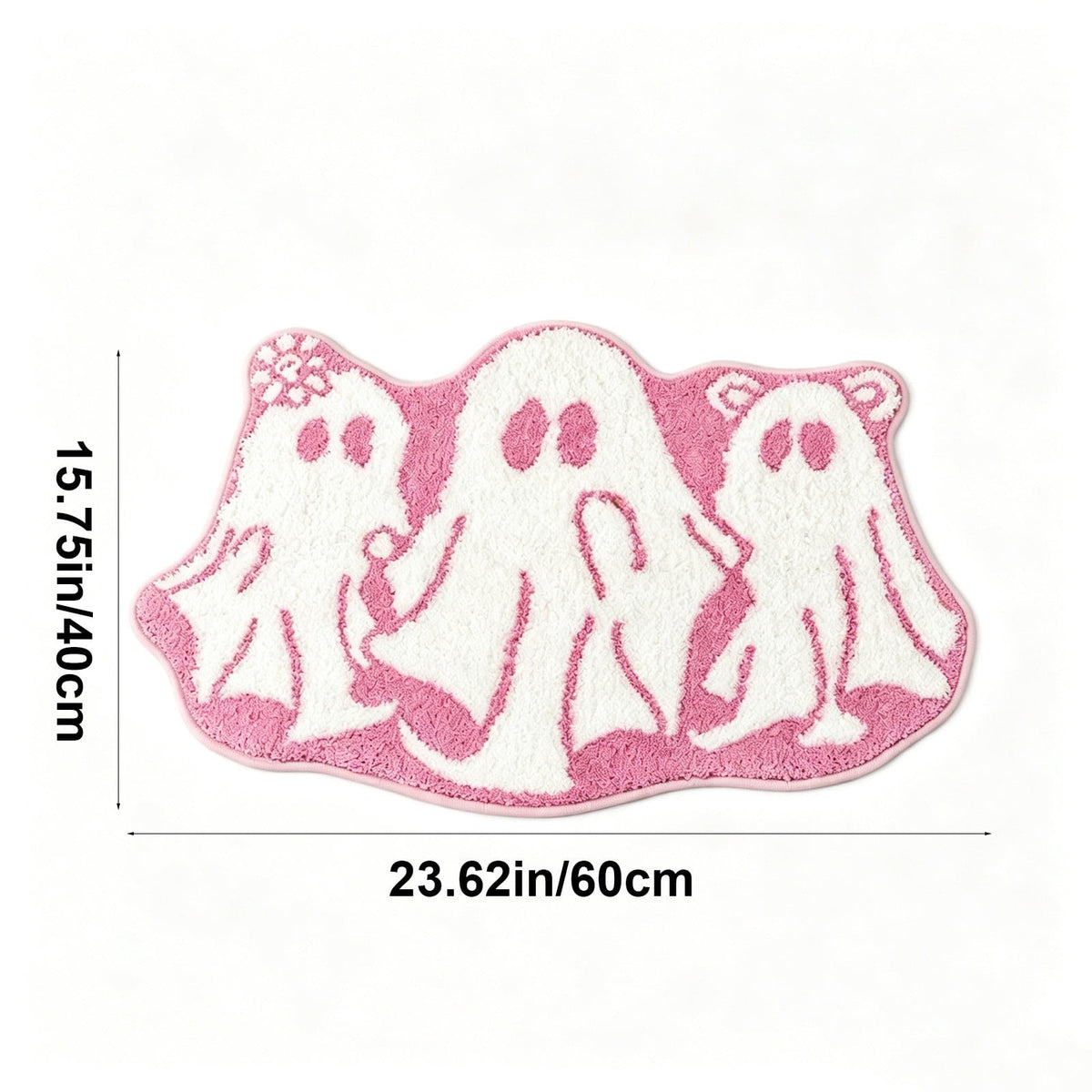 WWC Halloween Door Mat, 32x20 inch Halloween Decor Thick Non Slip Ghost doormat, Entryway Rug for Fall Party Indoor Outdoor Front Porch