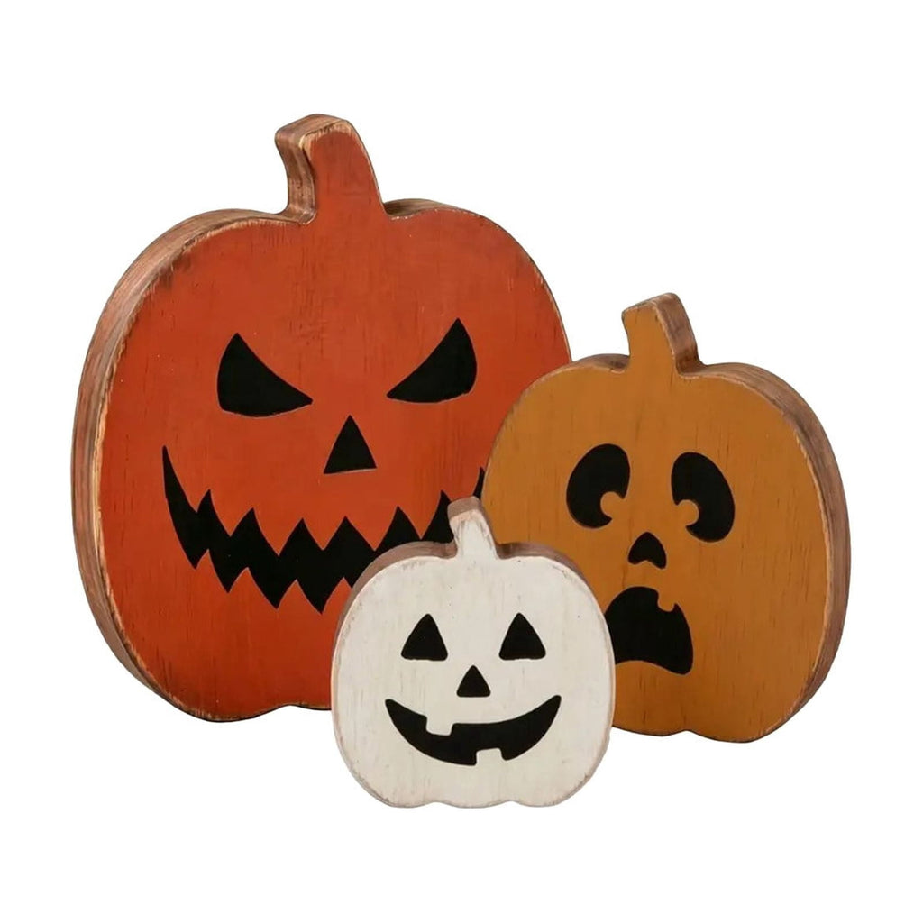 Gqtwoy Wooden Pumpkin Tabletop Signs Halloween Decor, Rustic Fall Decorations, Tiered Tray Centerpiece, 3-Size Decorative Pumpkins, Farmhouse Style Home Accents