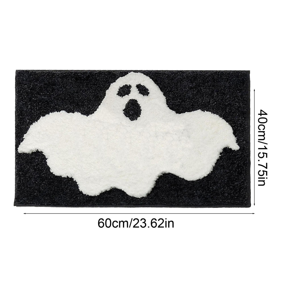 Halloween Wreath Shaped Rugs, Soft Indoor Mat for Entryway, Kitchen, Halloween Party, Pumpkin Witch Spooky Home Decor, 23.62x15.75 Inches