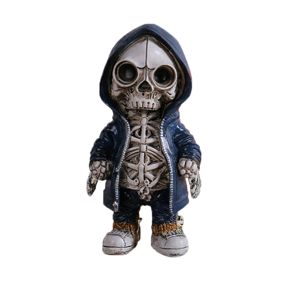 AUHomi Cool Skeleton Man Figurines, Street Dance Style Skull Resin Statues, Indoor Tabletop Halloween Decorations for Home Decor, Fashion Ornaments Ghost Festival Scene Decoration Props (A)
