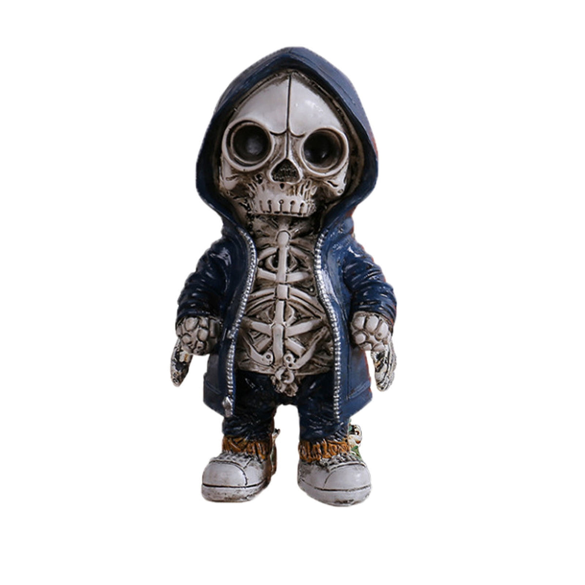 AUHomi Cool Skeleton Man Figurines, Street Dance Style Skull Resin Statues, Indoor Tabletop Halloween Decorations for Home Decor, Fashion Ornaments Ghost Festival Scene Decoration Props (A)