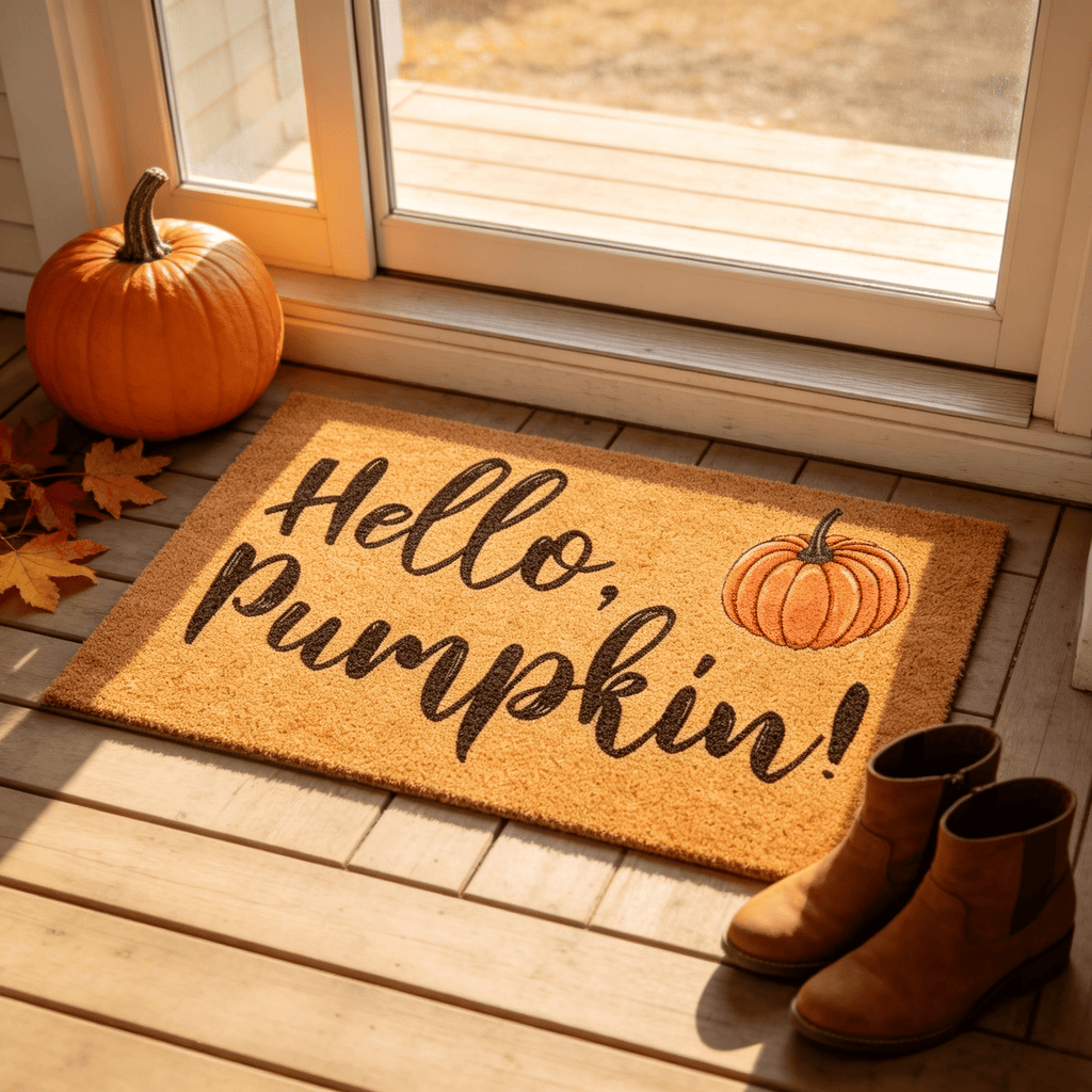 Halloween Pumpkin Doormat, Soft Non-Slip Indoor Outdoor Welcome Rug for Entryway Porch and Front Door