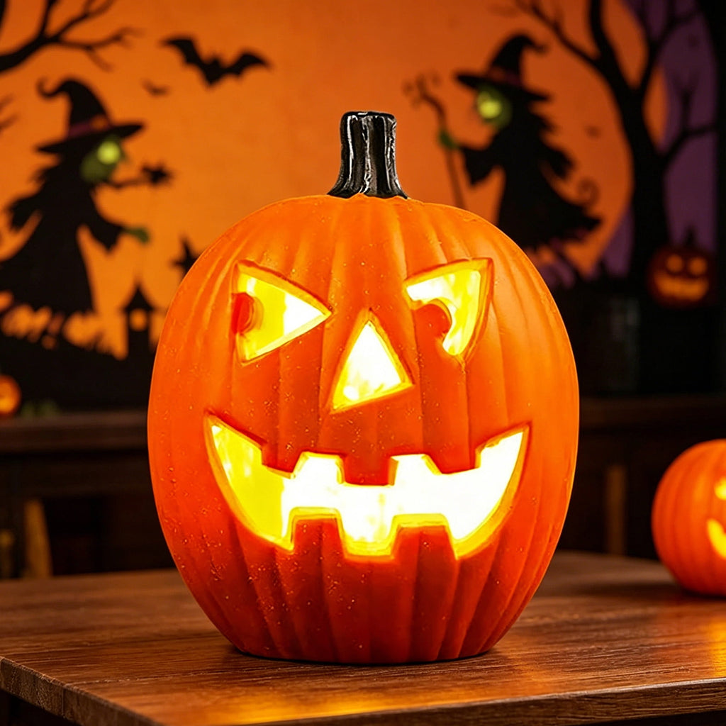 Large LED Lighted Halloween Pumpkin, Weather-Resistant Blow Mold Jack O Lantern Decoration for Outdoor Yard, Porch, Storefront, and Commercial Holiday Displays