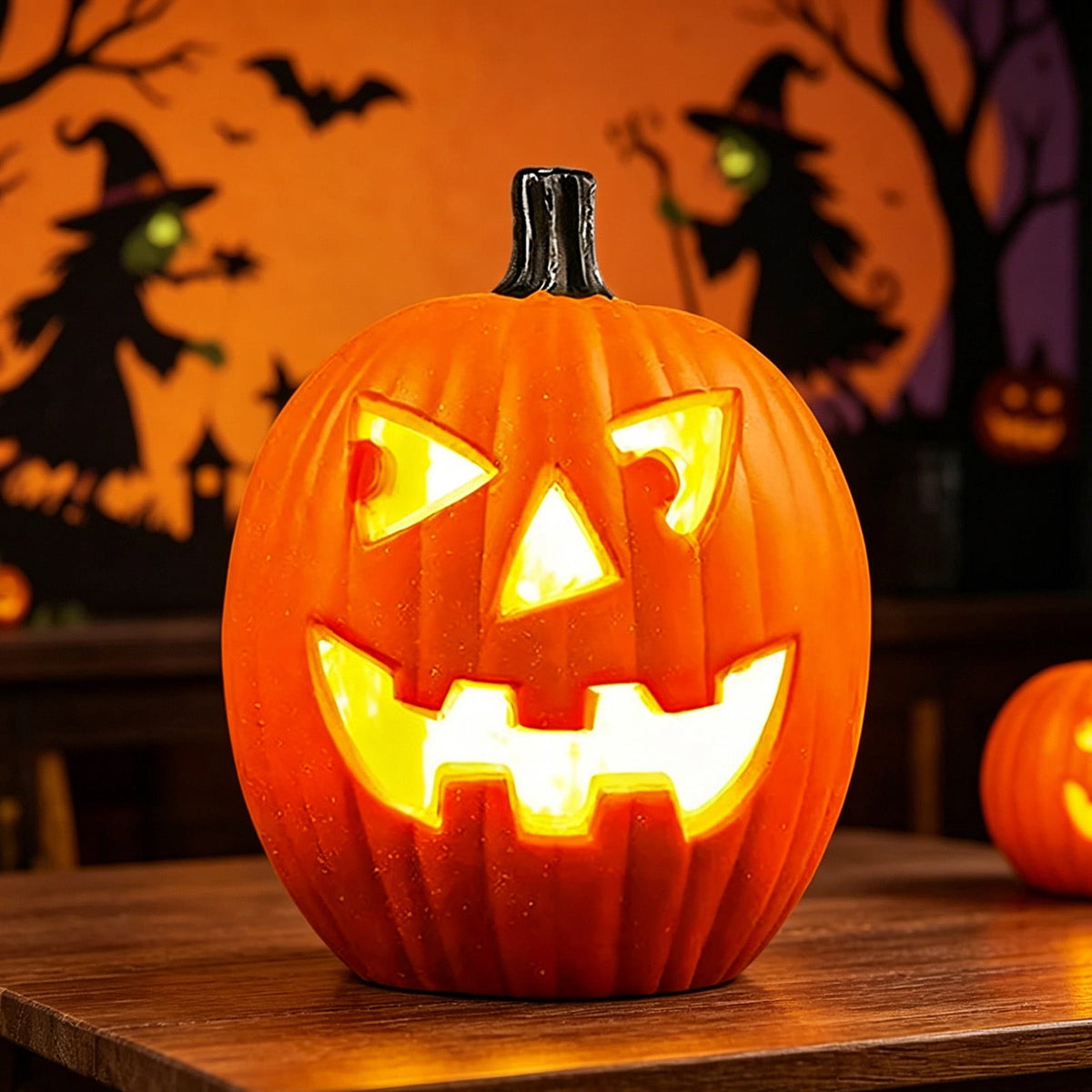 Large LED Lighted Halloween Pumpkin, Weather-Resistant Blow Mold Jack O Lantern Decoration for Outdoor Yard, Porch, Storefront, and Commercial Holiday Displays